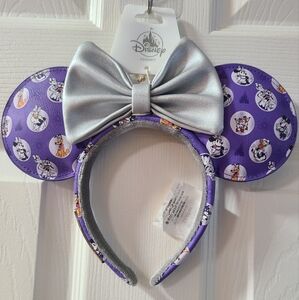 Disney Purple Minnie Mouse Ears with Silver Bow